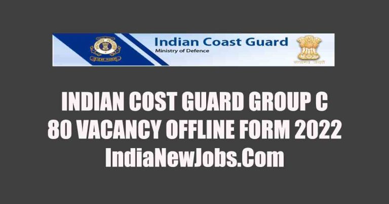 Indian cost guard group c recruitment 2022 east region