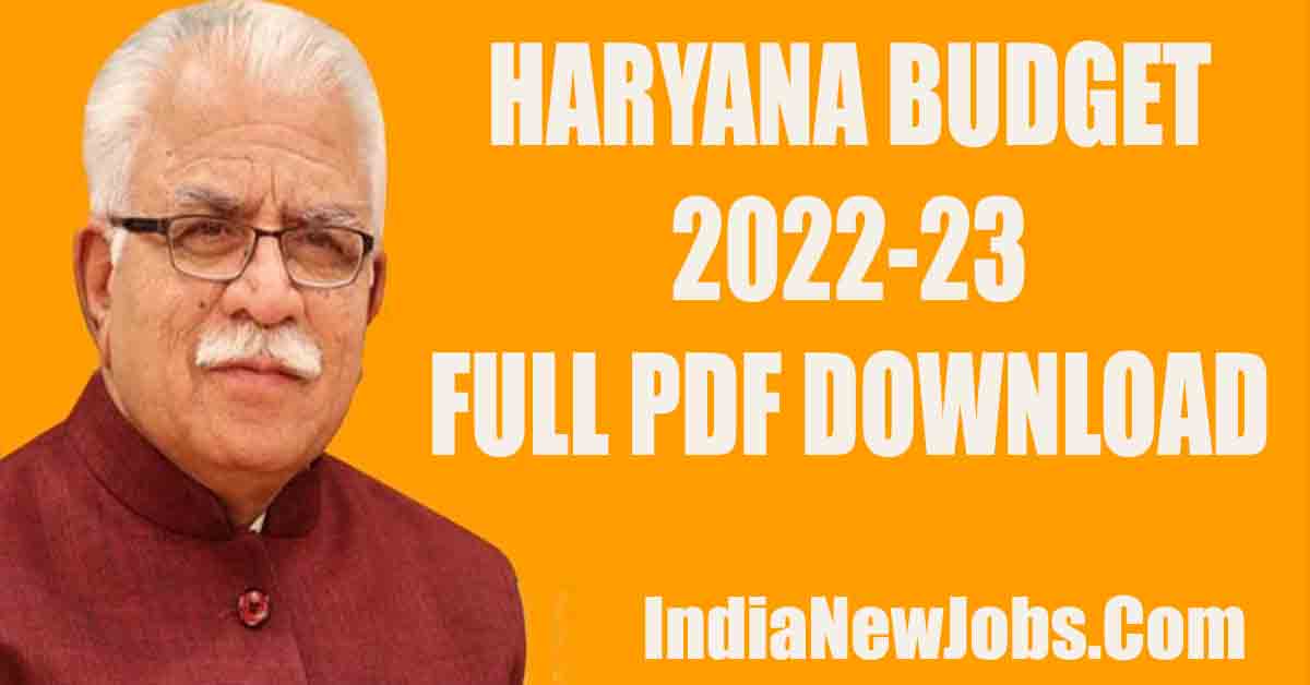 Haryana budget 2022 pdf free download