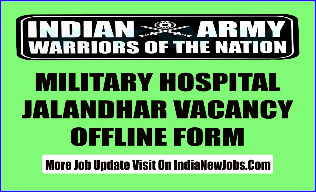 Military hospital jalandhar cantt vacancy