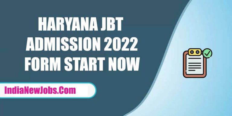 Haryana JBT Admission 2022