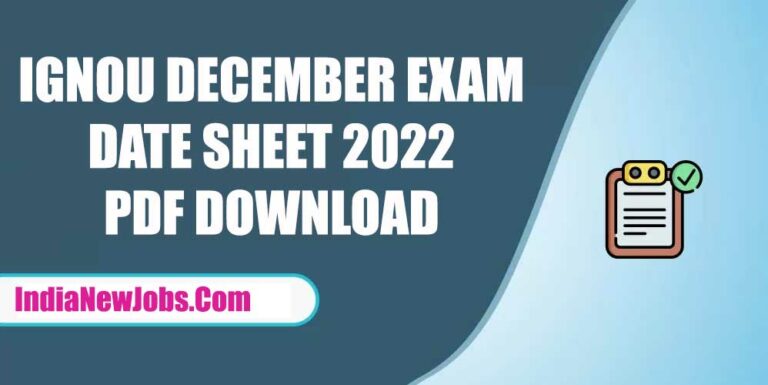 IGNOU Date Sheet December 2022