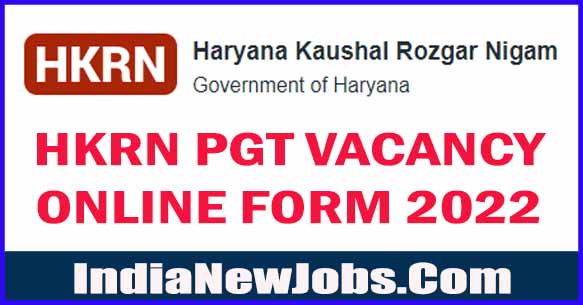 HKRN PGT Vacancy 2022 Notification Apply Online