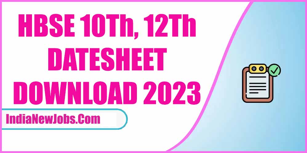 HBSE Date Sheet 2023 Download