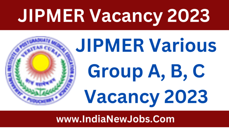 jipmer recruitment 2023 Various Post