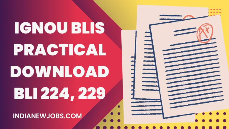 IGNOU BLIS Practical Download 2025