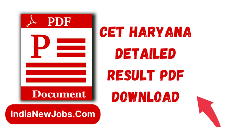 CET Haryana Detailed Result 2023 PDF Download