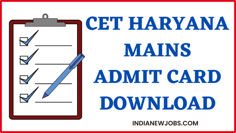 CET Haryana Mains Admit Card 2023