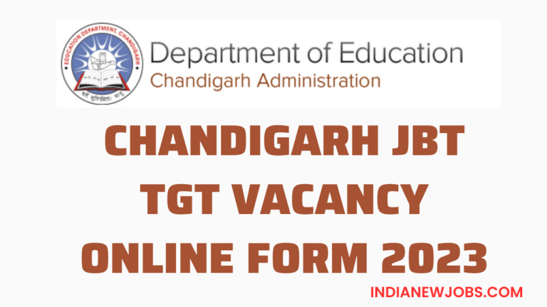 Chandigarh Education Department JBT TGT Recruitment 2023