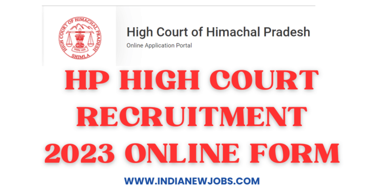 HP High Court Recruitment 2023 Online Form