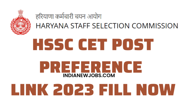 HSSC CET Post Preference Link 2023