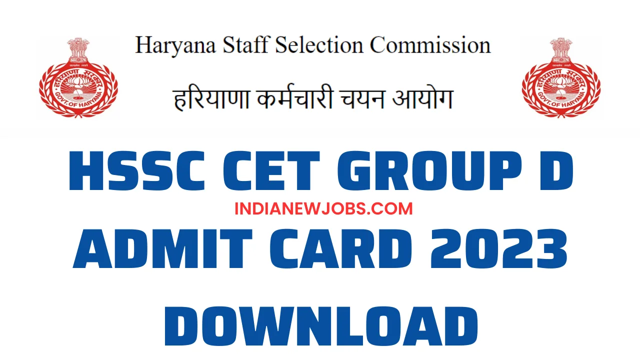 hssc cet group d admit card 2023