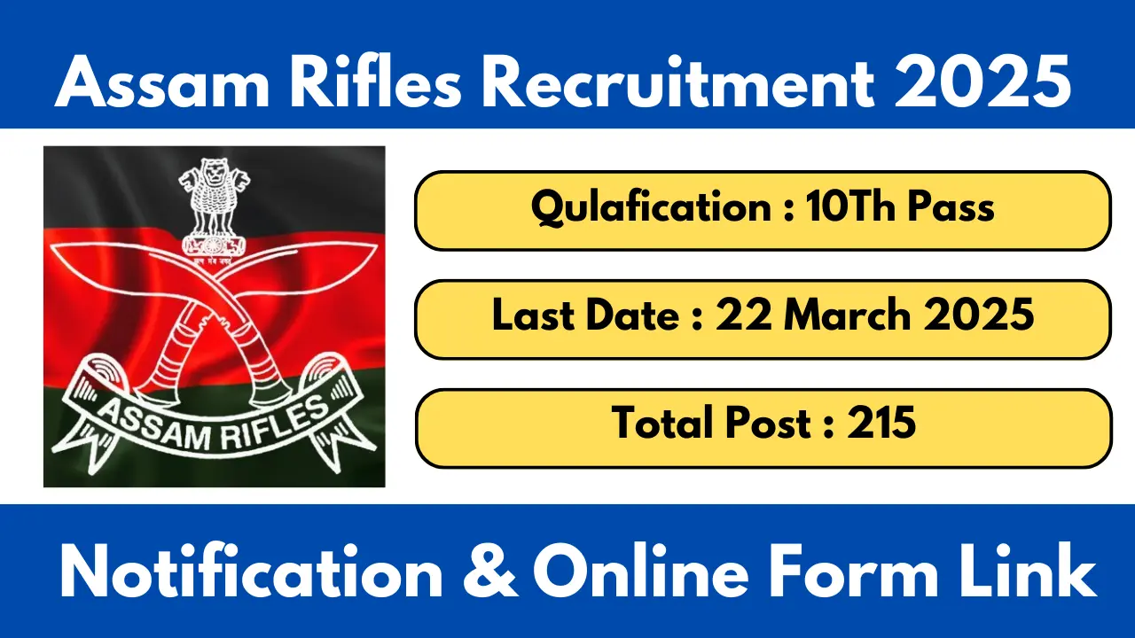 Assam Rifles Technical Tradesman Recruitment 2025