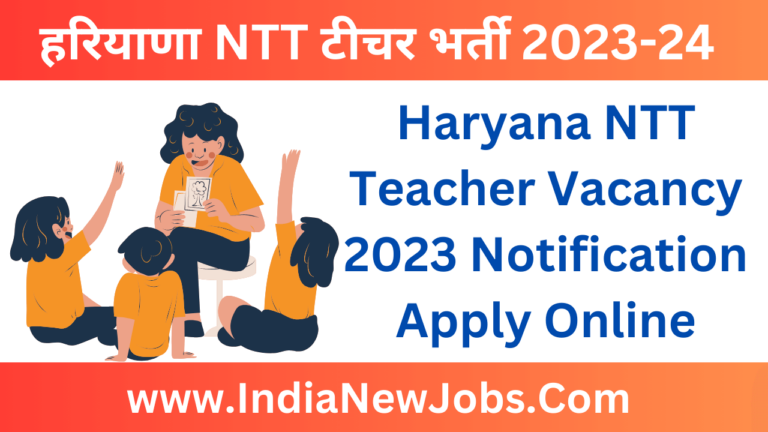 Haryana NTT Teacher Vacancy 2024 Notification Apply Online
