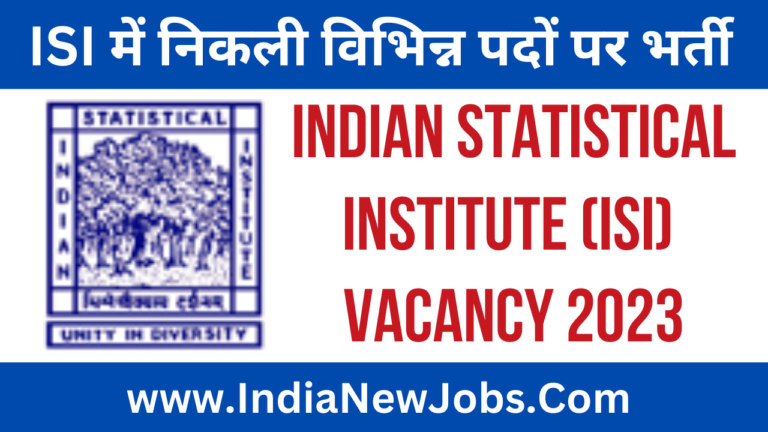 Indian Statistical Institute Recruitment 2023 Offline Form