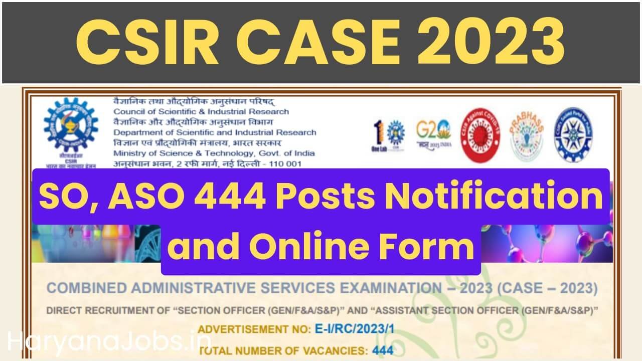 CSIR CASE Recruitment 2023 SO-ASO