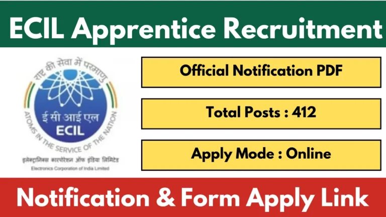 ECIL Apprentice Recruitment 2025 Apply Online for 412 Vacancy