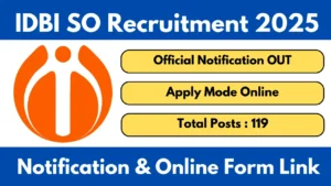 IDBI Bank SO Recruitment 2025