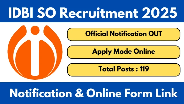 IDBI Bank SO Recruitment 2025