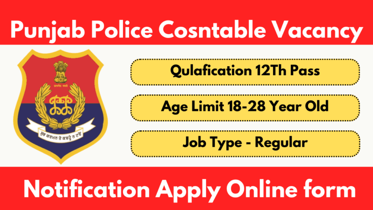 Punjab Police Constable Vacancy 2024 Online Form