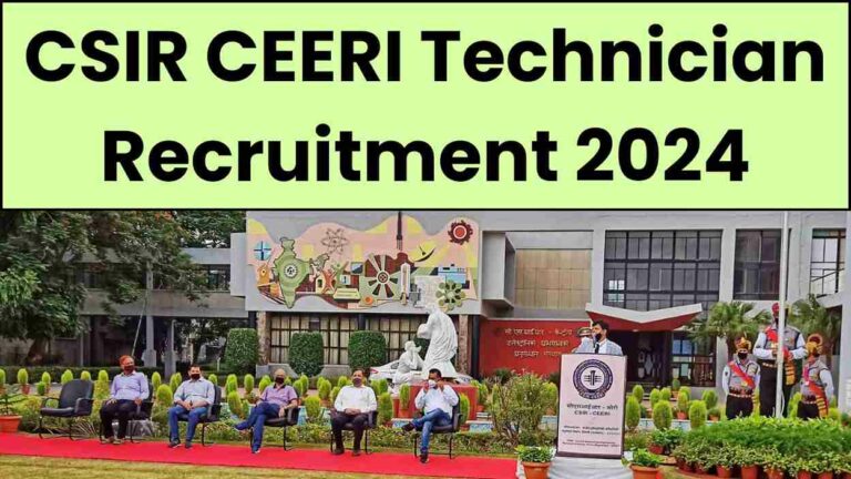 CSIR CEERI Technician Recruitment 2024 Notification