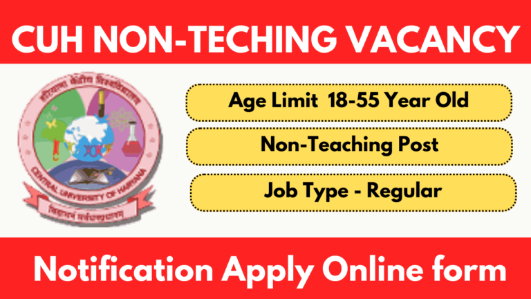 CUH Mahendergarh Recruitment 2024 Non-Teaching Post Apply Online