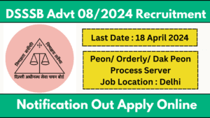 DSSSB Advt 8-2024 Recruitment