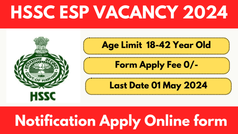 HSSC ESP Recruitment 2024 Job Online Form