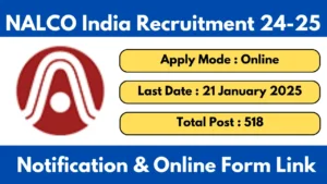 NALCO Recruitment 2024 Notification Apply For Various 518 Posts