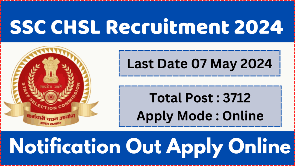 SSC CHSL Vacancy 2024 Notification And Apply Online Form