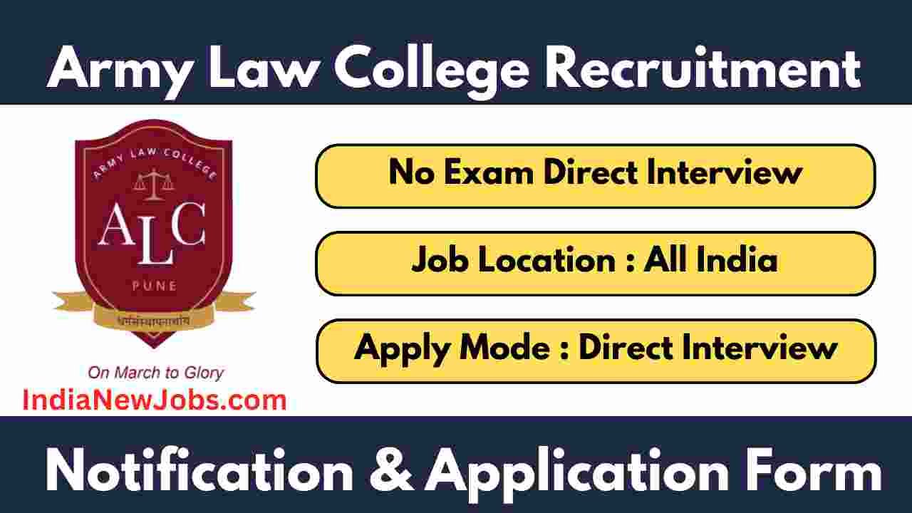 Army Law College Pune Recruitment 2024