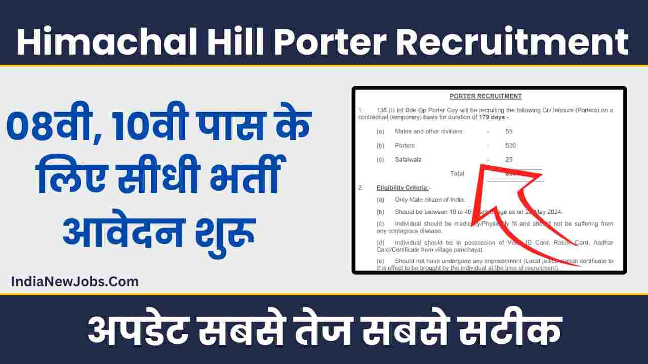 Himachal Hill Porter Recruitment 2024