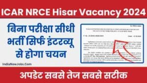 ICAR NRCE Hisar ARO DEO Vacancy 2024 सीधा इंटरव्यू से मिलेगी नौकरी