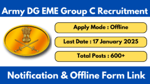 Army DG EME Group C Recruitment 2024-25 Notification And Application Form