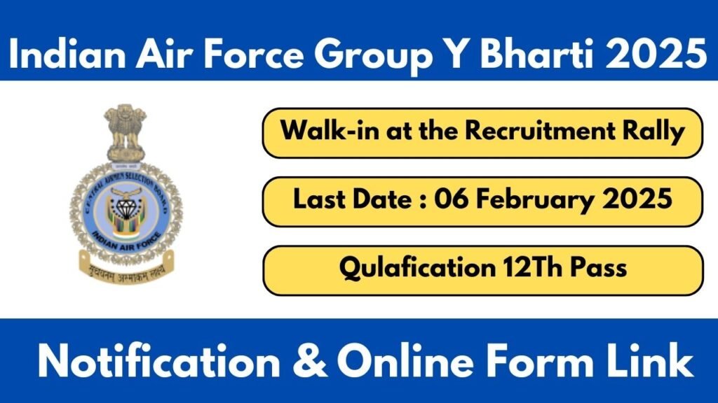 Indian Air Force Airmen Group Y Vacancy 2025 Non Technical Medical