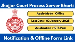 Jhajjar Court Process Server Vacancy 2024 Notification and Application Form