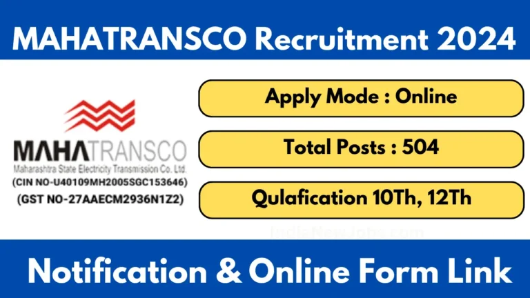 MAHATRANSCO Recruitment Online Form 2024