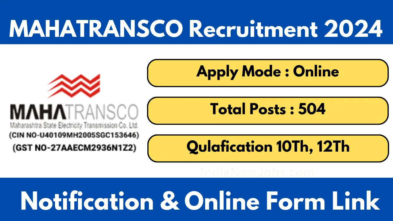 MAHATRANSCO Recruitment Online Form 2024