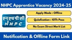 NHPC Apprentice Recruitment 2024-25 Notification And Apply Offline For 54 Posts
