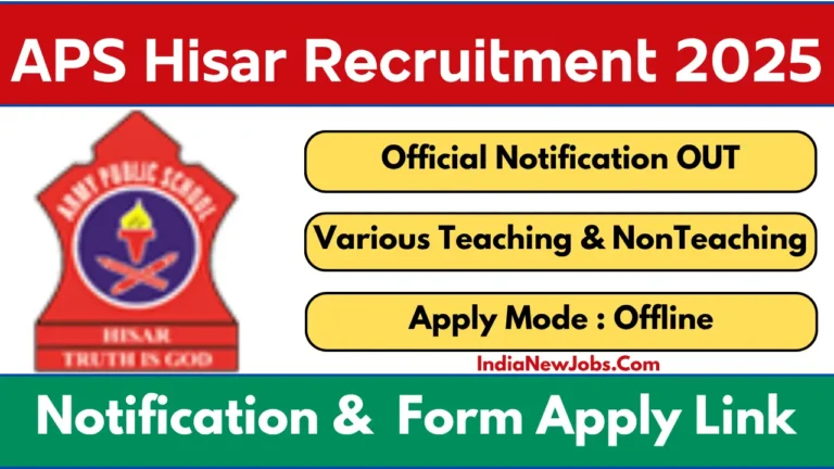 APS Hisar Recruitment 2025