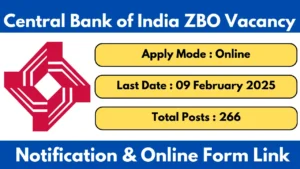 Central Bank of India ZBO Recruitment 2025 Notification and Online Form