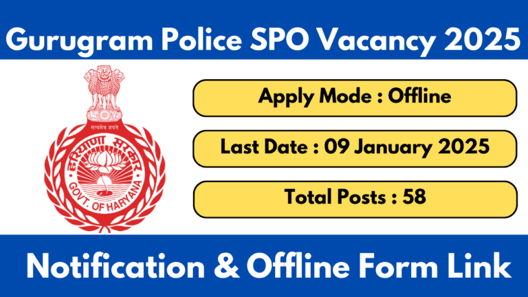 Gurugram Police SPO Vacancy 2025