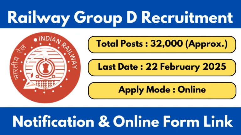 Railway Group D Recruitment 2025 Official Notification And Apply Online Form