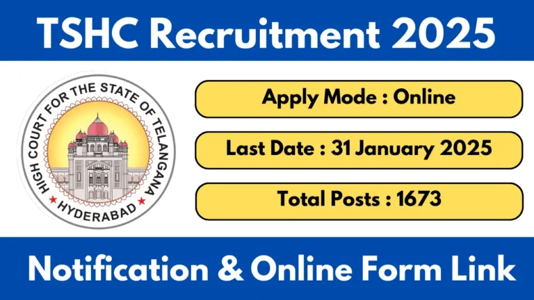 Telangana High Court Recruitment 2025 Notification OUT For Various Post Apply Online