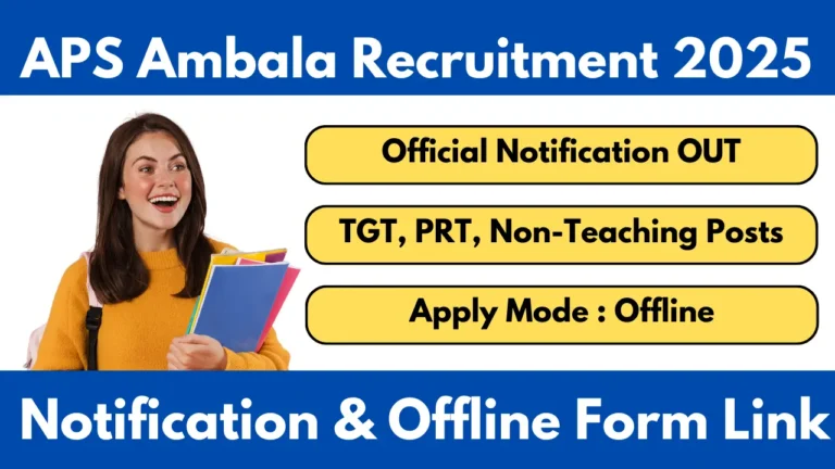 APS Ambala Recruitment 2025