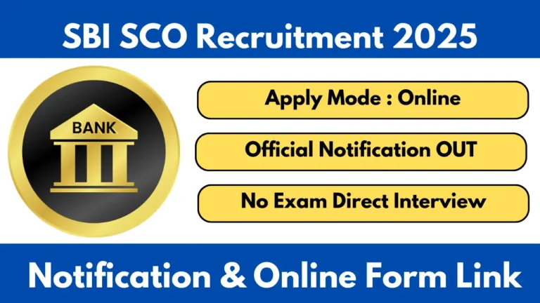 SBI SCO Recruitment 2025 Notification And Apply Online For Various Posts