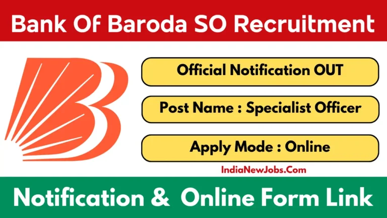 Bank of Baroda SO Recruitment 2025