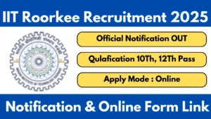 IIT Roorkee Recruitment 2025 Notification Out and Apply for Group B & C Posts