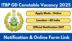 ITBP Sports Quota Constable Vacancy 2025