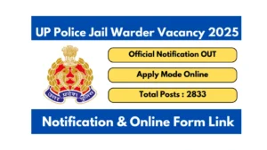 UP Police Jail Warder Vacancy 2025