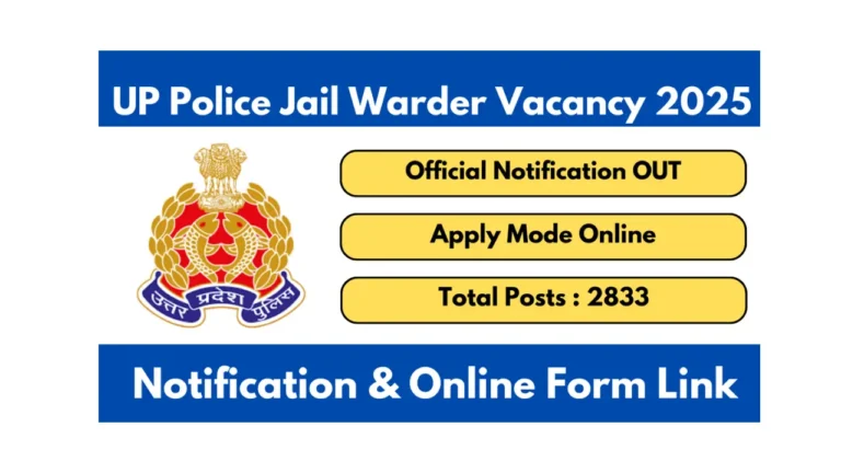 UP Police Jail Warder Vacancy 2025